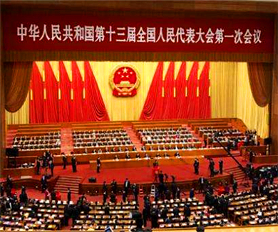 十三届全国人大一次会议举行第四次全体会议