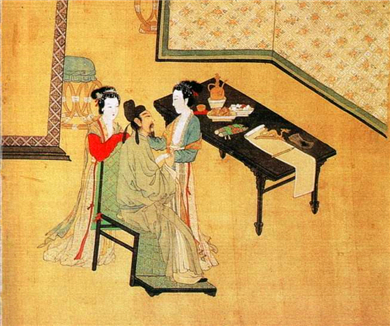 唐寅临韩熙载夜宴图