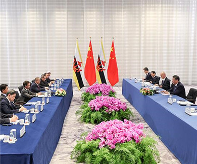 习近平会见文莱苏丹